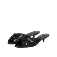 Dolce & Gabbana Sandali con Tacchi e Fascette in Pelle Nera