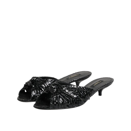 Dolce & Gabbana Sandali con Tacchi e Fascette in Pelle Nera