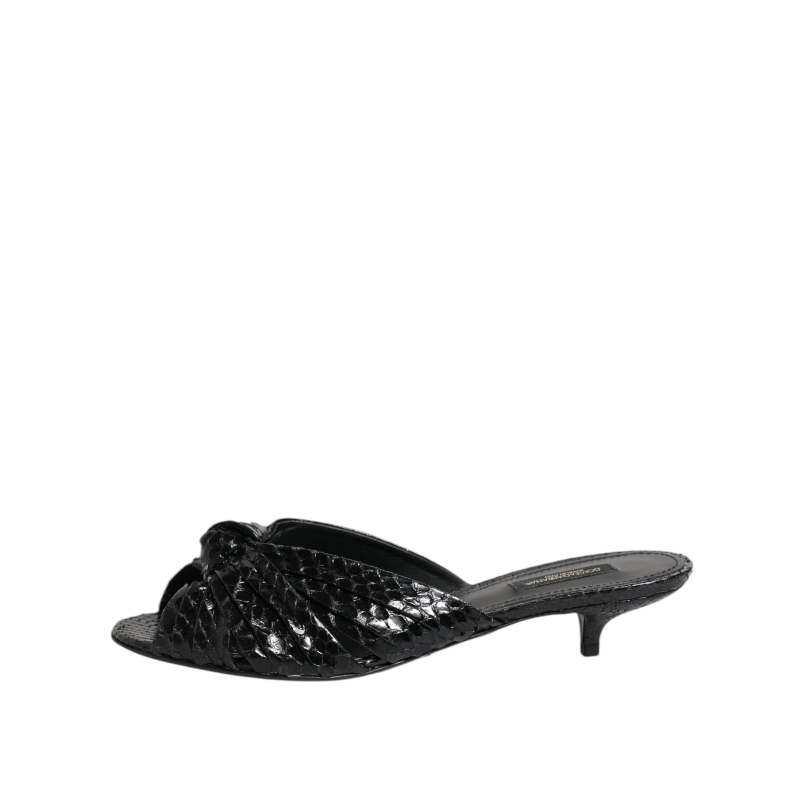 Dolce & Gabbana Sandali con Tacchi e Fascette in Pelle Nera