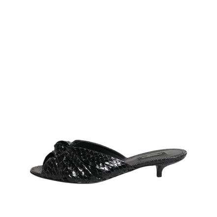Dolce & Gabbana Sandali con Tacchi e Fascette in Pelle Nera