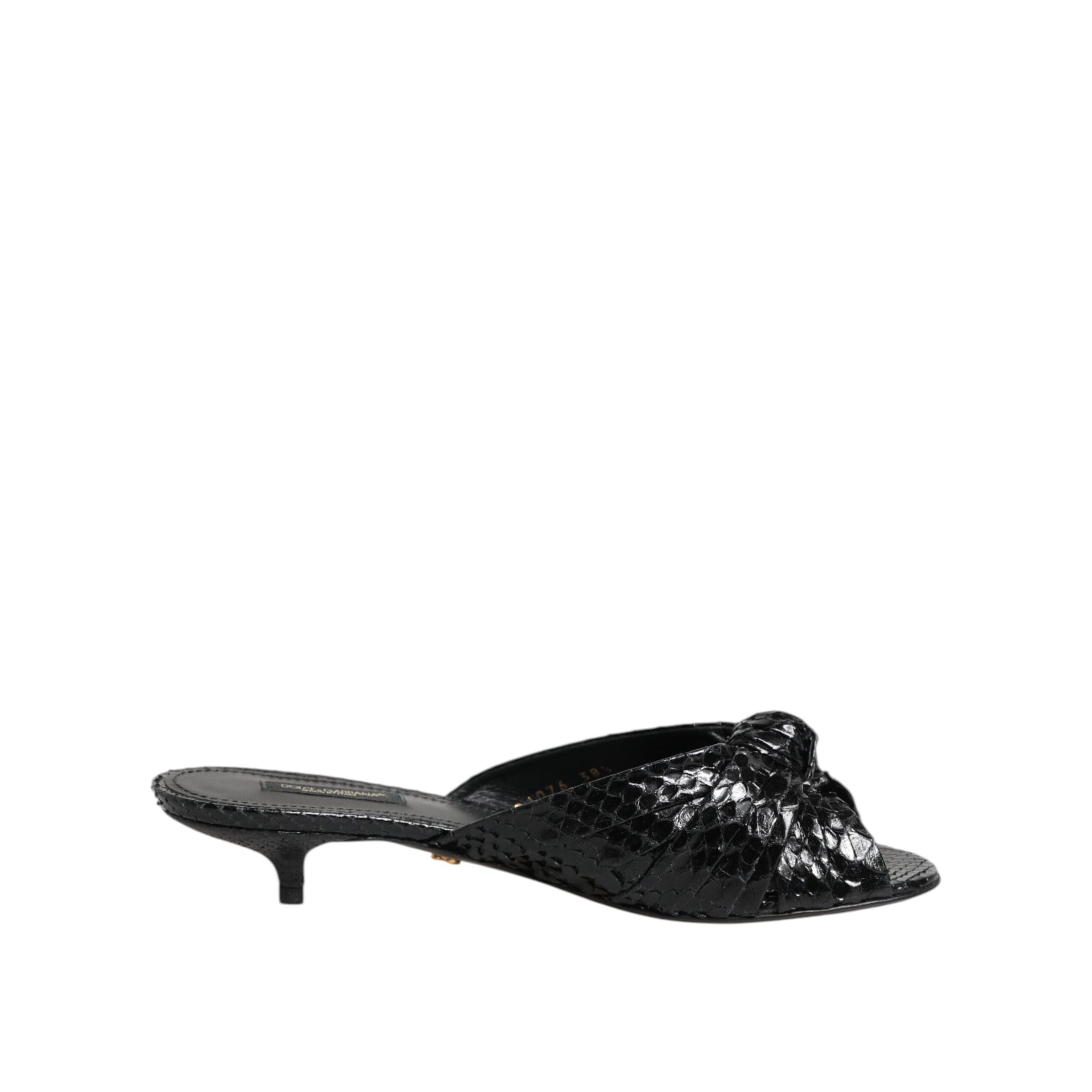 Dolce & Gabbana Sandali con Tacchi e Fascette in Pelle Nera