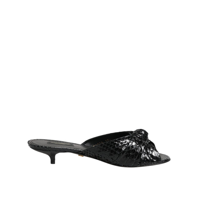 Dolce & Gabbana Sandali con Tacchi e Fascette in Pelle Nera