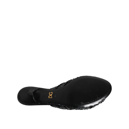 Dolce & Gabbana Sandali con Tacchi e Fascette in Pelle Nera