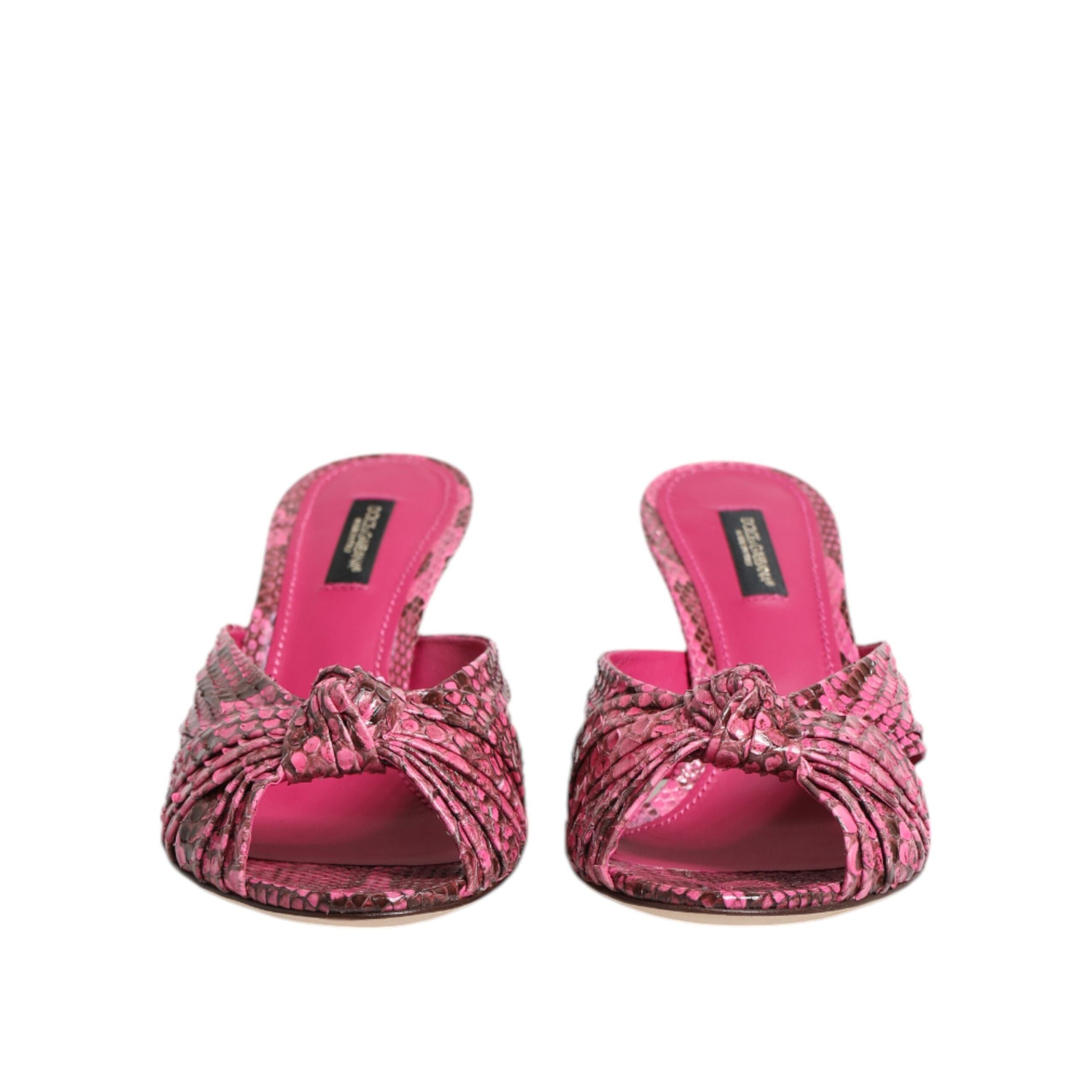 Dolce & Gabbana Sandali con tacco in pelle rosa