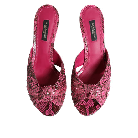 Dolce & Gabbana Sandali con tacco in pelle rosa