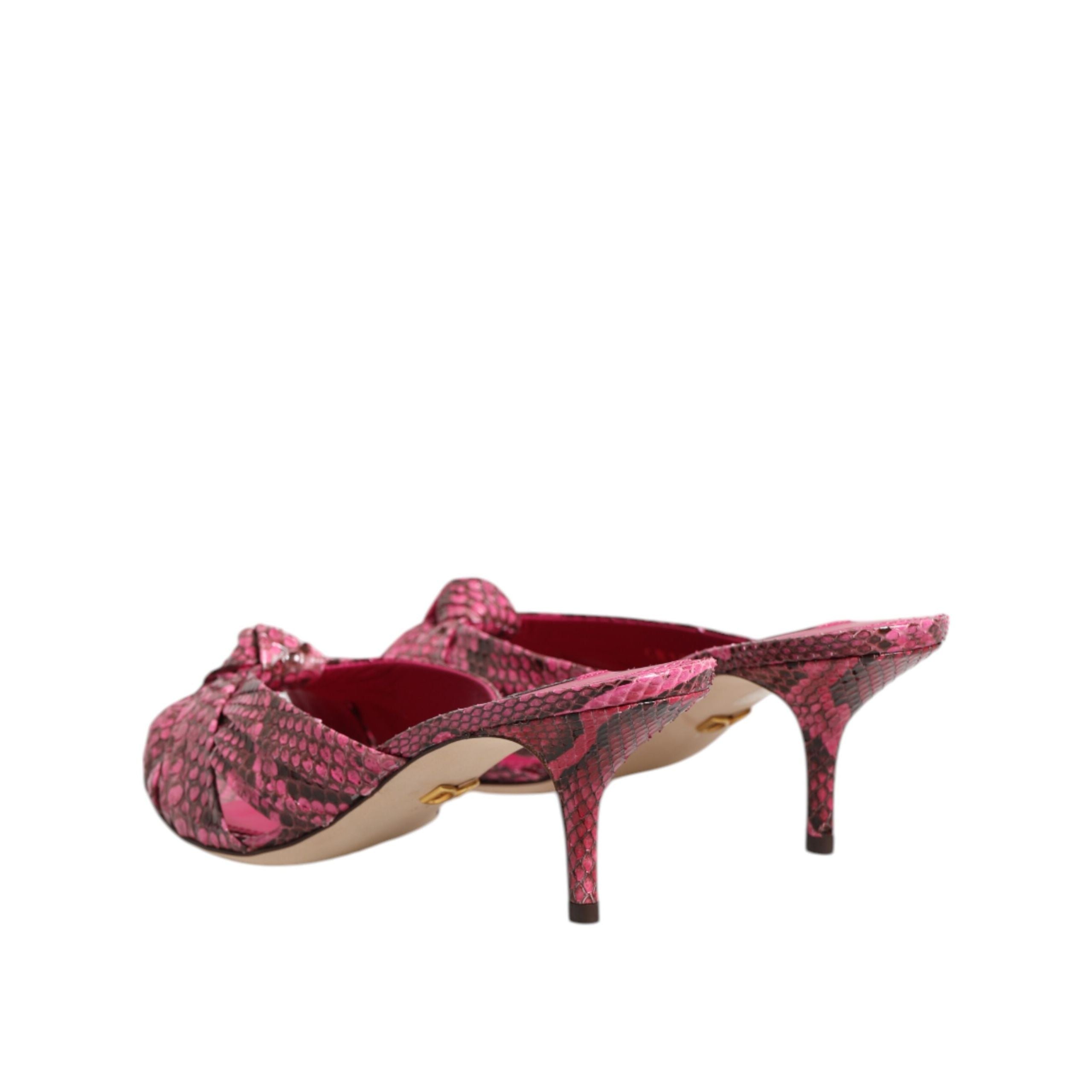 Dolce & Gabbana Sandali con tacco in pelle rosa