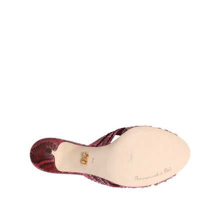 Dolce & Gabbana Sandali con tacco in pelle rosa