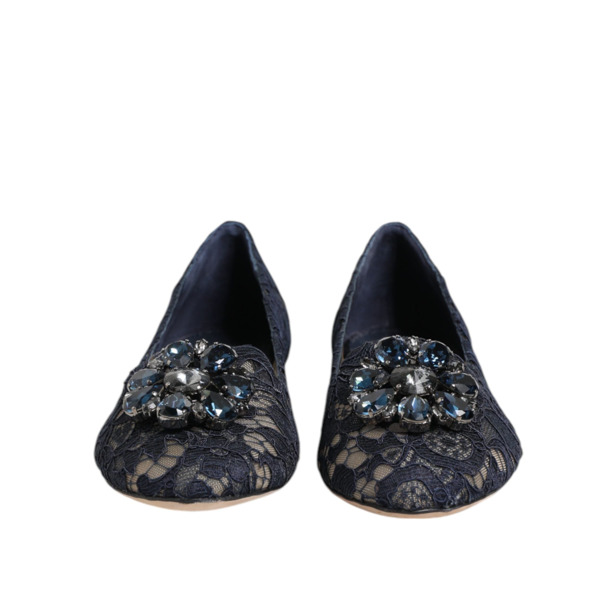 Dolce & Gabbana Ballerine Blu in Pizzo Taormina con Cristalli