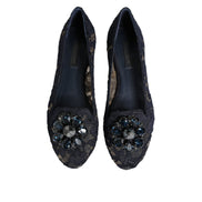 Dolce & Gabbana Ballerine Blu in Pizzo Taormina con Cristalli