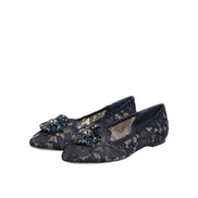 Dolce & Gabbana Ballerine Blu in Pizzo Taormina con Cristalli