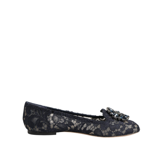Dolce & Gabbana Ballerine Blu in Pizzo Taormina con Cristalli