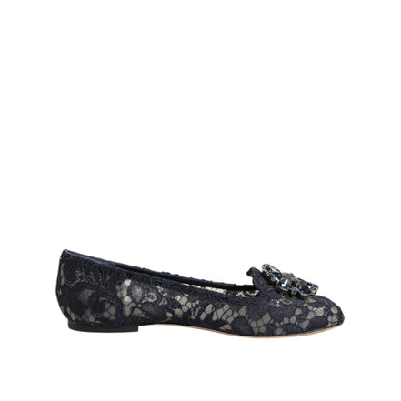 Dolce & Gabbana Ballerine Blu in Pizzo Taormina con Cristalli
