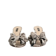Chaussures Mules Peep Toe en Cuir avec Nœud Multicolore Keira Dolce & Gabbana