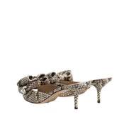 Chaussures Mules Peep Toe en Cuir avec Nœud Multicolore Keira Dolce & Gabbana