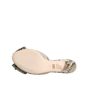 Chaussures Mules Peep Toe en Cuir avec Nœud Multicolore Keira Dolce & Gabbana