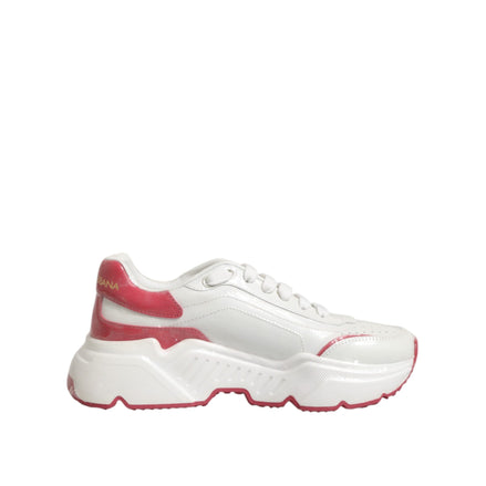 Dolce & Gabbana White Pink Daymaster Low Top Sneakers