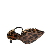 Dolce & Gabbana Décolleté Leopaldo Marroni con Rose di Cristallo