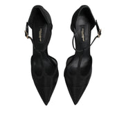 Dolce & Gabbana Scarpe con tacco alto a stiletto con cinturino a T in rete nera