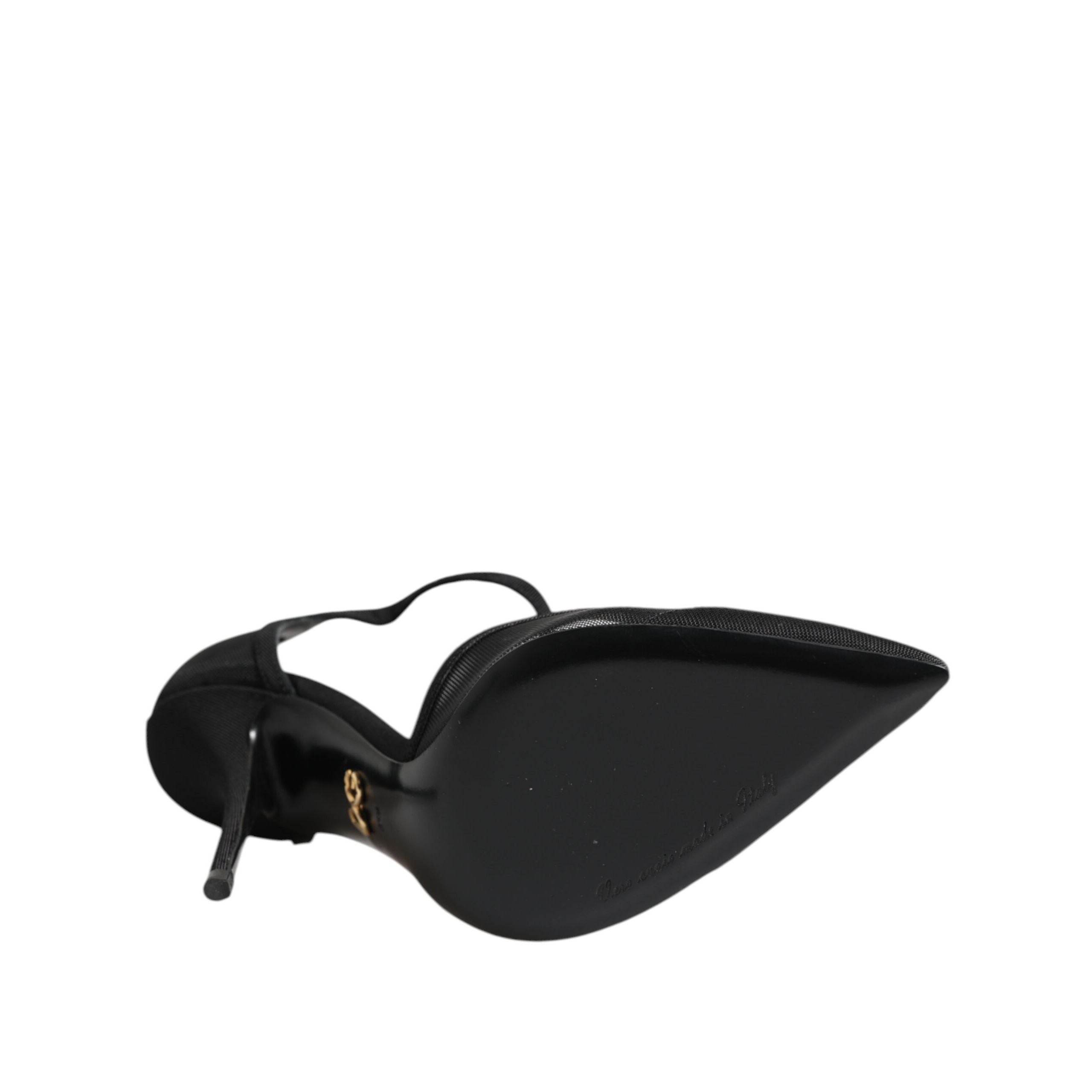 Dolce & Gabbana Scarpe con tacco alto a stiletto con cinturino a T in rete nera