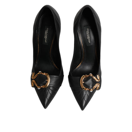 Escarpins en cuir noirs Dolce & Gabbana Devotion