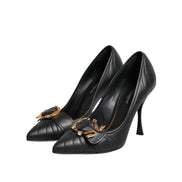 Escarpins en cuir noirs Dolce & Gabbana Devotion