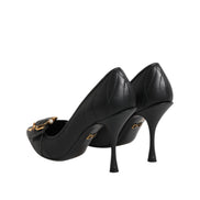 Escarpins en cuir noirs Dolce & Gabbana Devotion