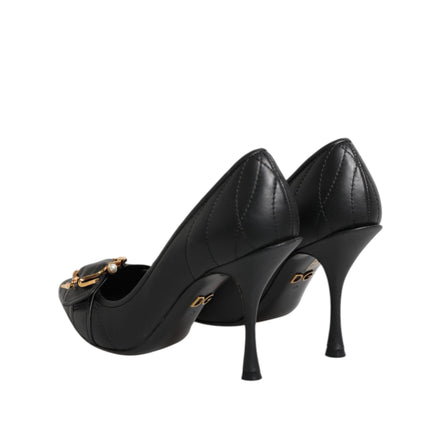 Escarpins en cuir noirs Dolce & Gabbana Devotion