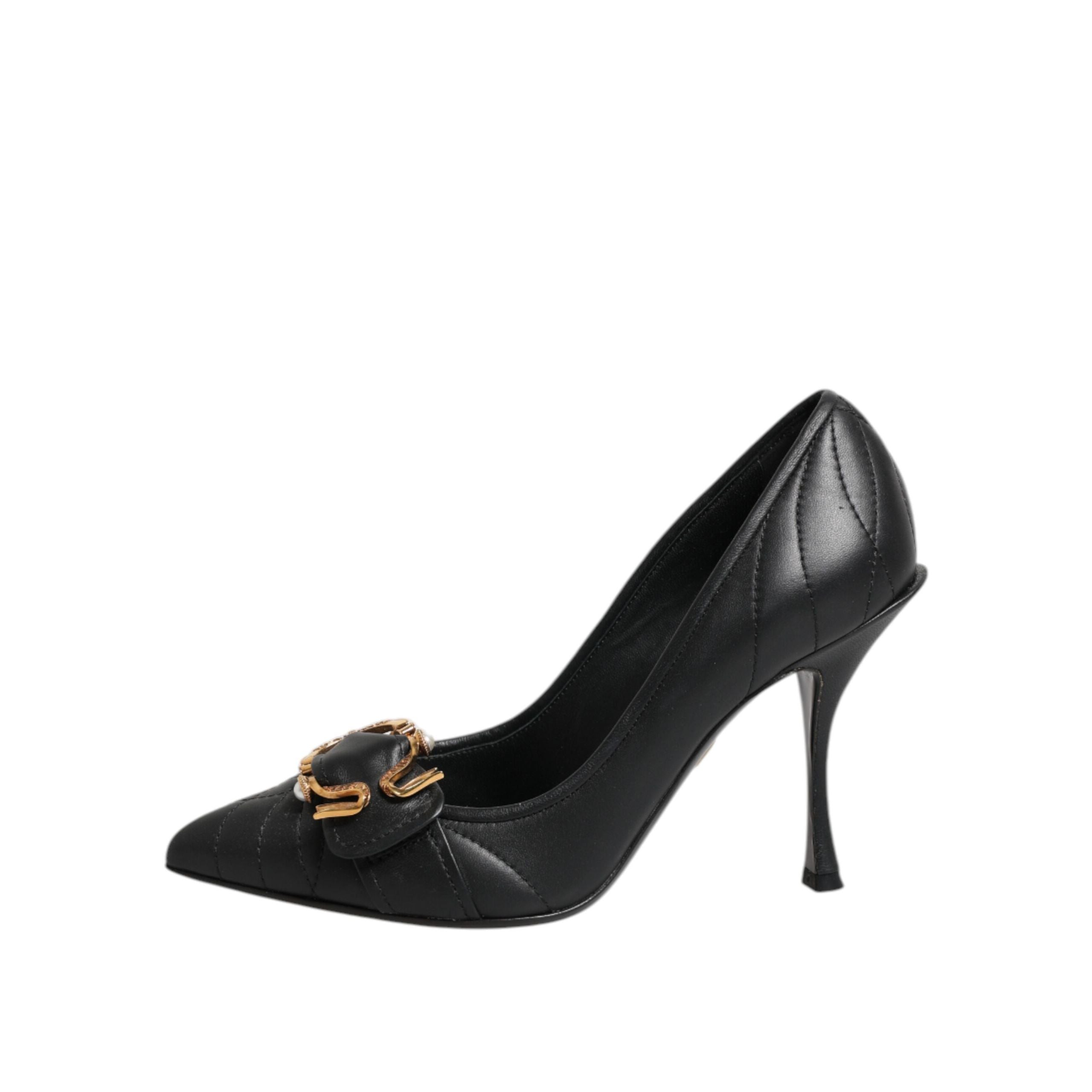 Escarpins en cuir noirs Dolce & Gabbana Devotion