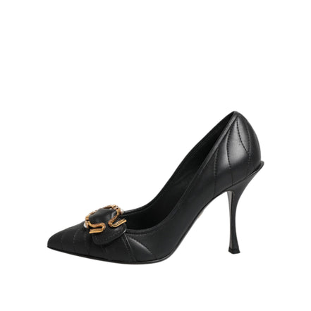 Escarpins en cuir noirs Dolce & Gabbana Devotion