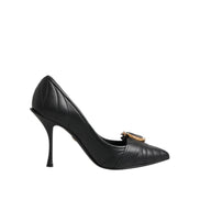 Escarpins en cuir noirs Dolce & Gabbana Devotion