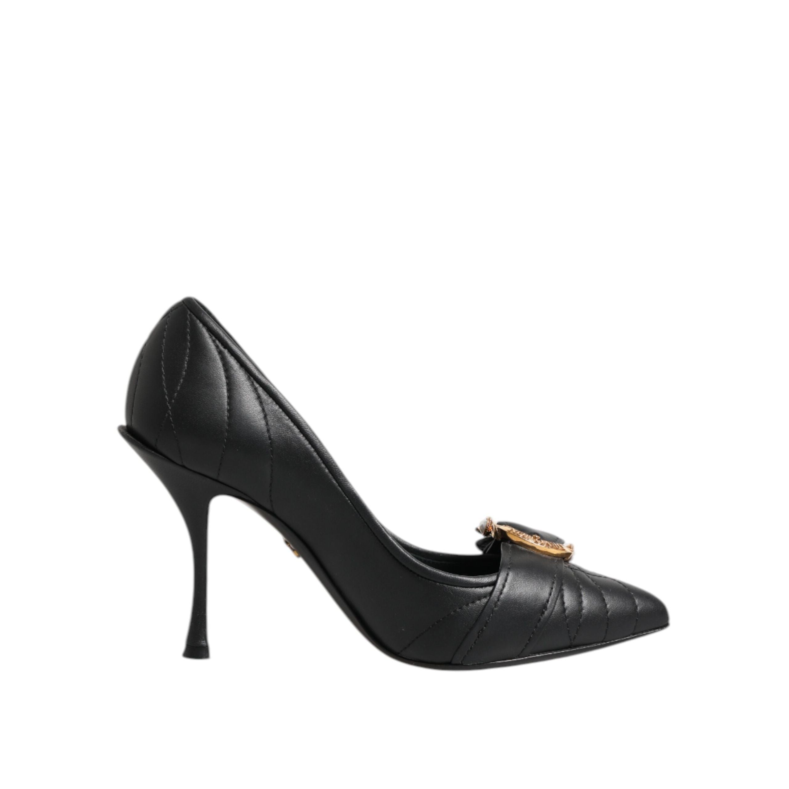 Escarpins en cuir noirs Dolce & Gabbana Devotion
