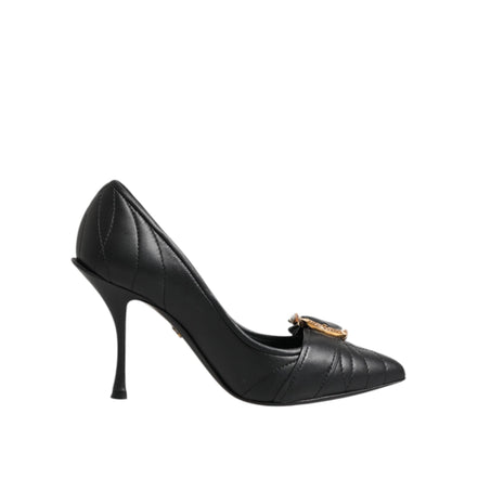 Escarpins en cuir noirs Dolce & Gabbana Devotion