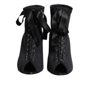 Dolce & Gabbana Escarpins Noirs Lacés Bottes Chaussures
