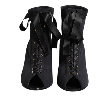 Dolce & Gabbana Escarpins Noirs Lacés Bottes Chaussures