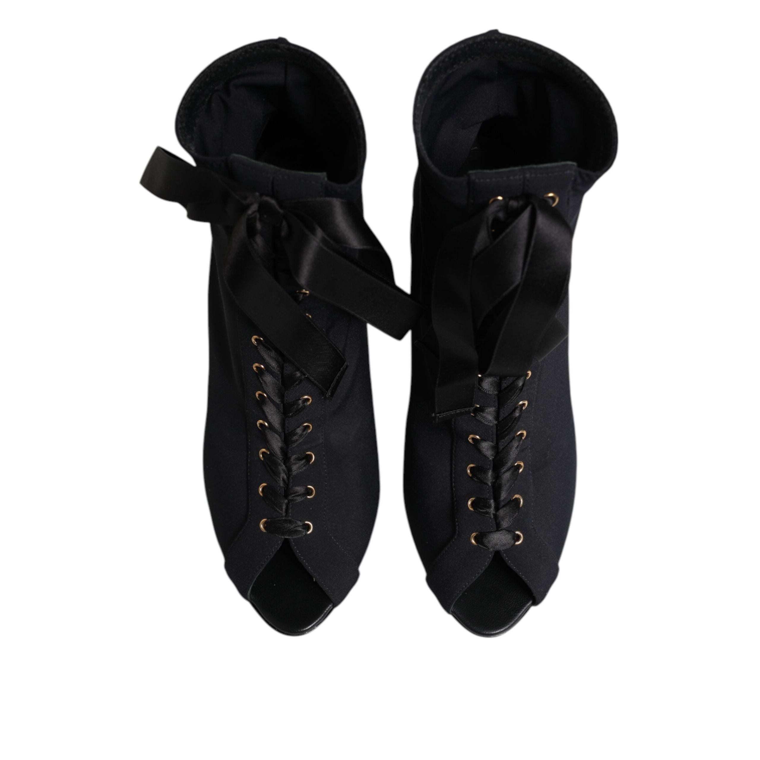 Dolce & Gabbana Escarpins Noirs Lacés Bottes Chaussures