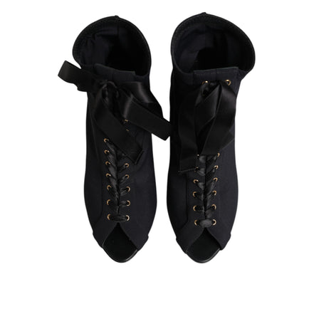 Dolce & Gabbana Escarpins Noirs Lacés Bottes Chaussures