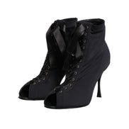 Dolce & Gabbana Escarpins Noirs Lacés Bottes Chaussures