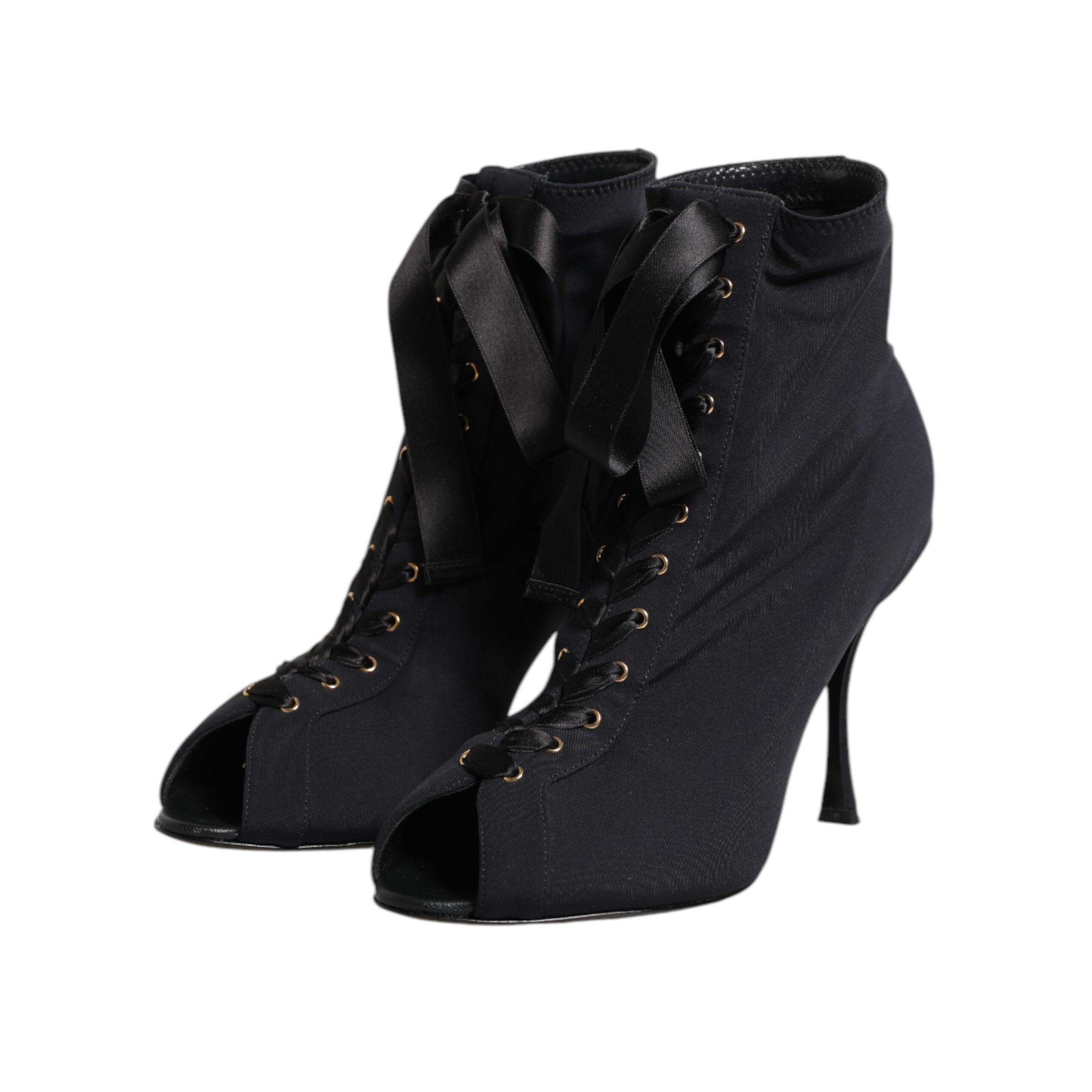 Dolce & Gabbana Escarpins Noirs Lacés Bottes Chaussures