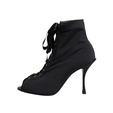 Dolce & Gabbana Escarpins Noirs Lacés Bottes Chaussures