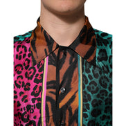 T-shirt hawaïen Dolce & Gabbana en soie multicolore imprimé tigre