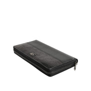 Dolce & Gabbana Black Leather Logo Zip-Around Continental Wallet