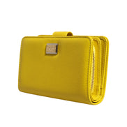 Portafoglio clutch continentale bifold in pelle gialla Dolce & Gabbana