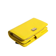 Portafoglio clutch continentale bifold in pelle gialla Dolce & Gabbana