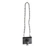 Porte-cartes Dolce & Gabbana en cuir noir orné de cristaux