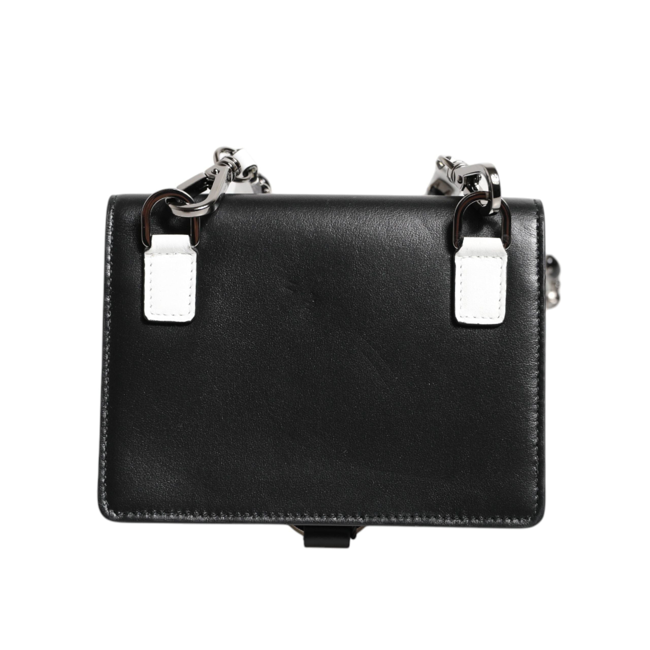 Porte-cartes Dolce & Gabbana en cuir noir orné de cristaux
