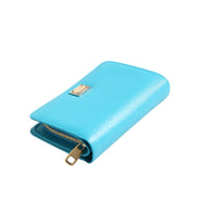 Portefeuille Continental Pliant en Cuir Bleu Clair Dolce & Gabbana