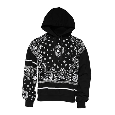 Felpa con cappuccio nera da uomo con bandana Dolce & Gabbana