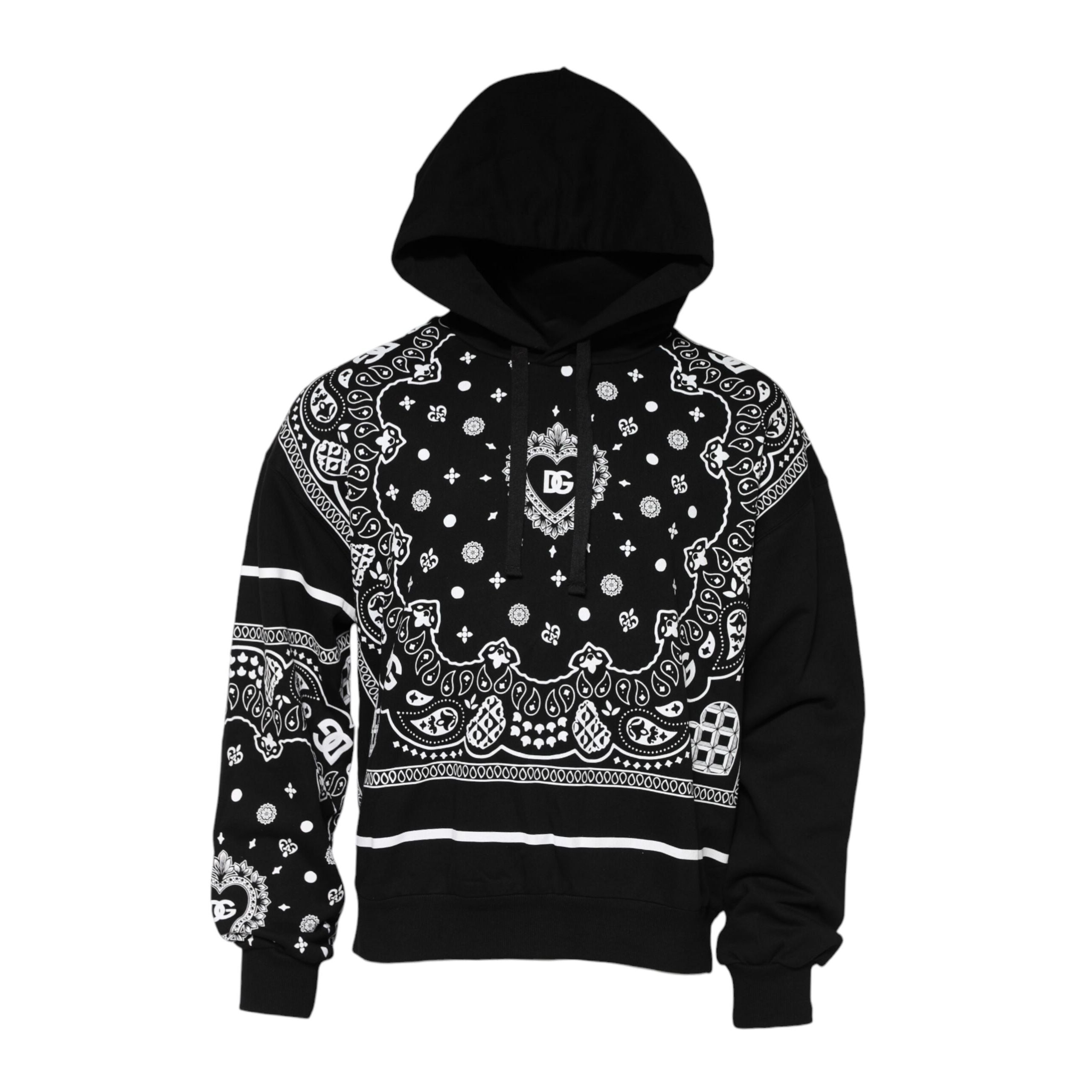 Dolce & Gabbana Black Bandana Hooded Sweatshirt