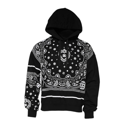 Dolce & Gabbana Black Bandana Hooded Sweatshirt
