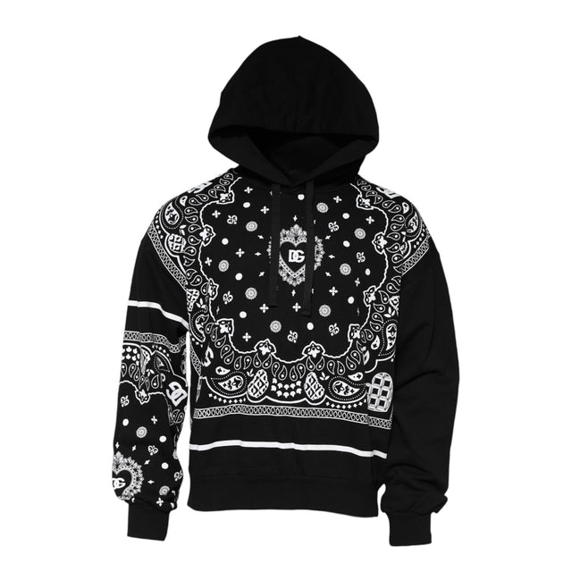 Dolce & Gabbana Black Bandana Hooded Sweatshirt